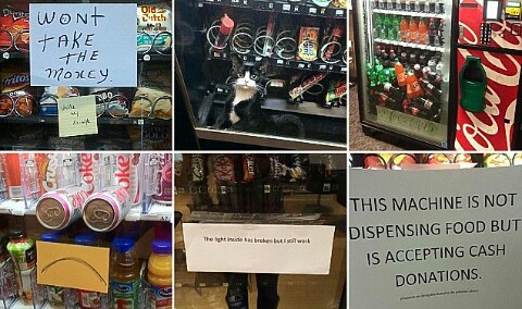 Frustrated customers share the funniest vending machine fails of all time